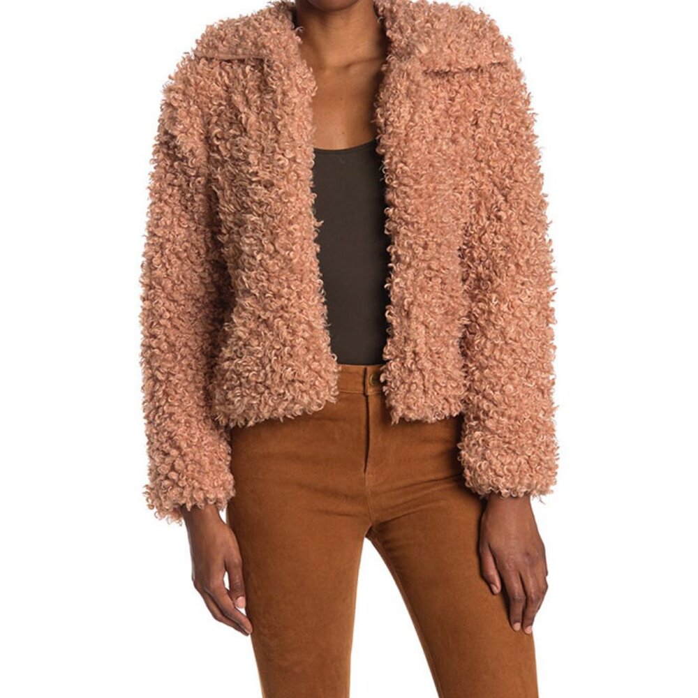 NOIZE Kelly Faux Fur Collared Jacket - L